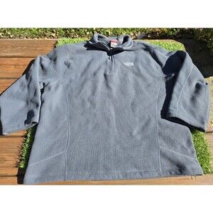The North Face Men's 1/4 Zip Pullover Sweater Fleece Size Large Gray 721509 EUC